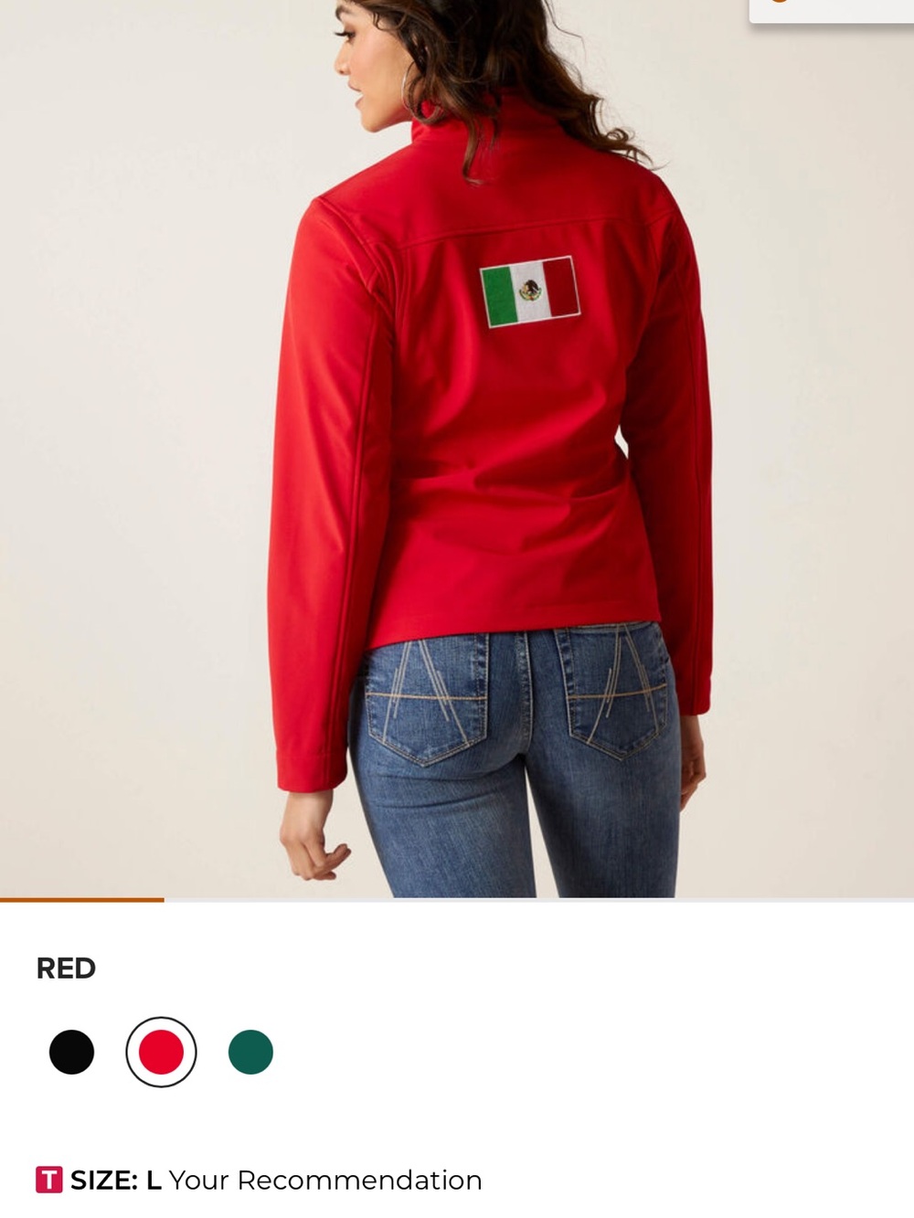 Ariat Women's Softshell Jacket with Mexico flag